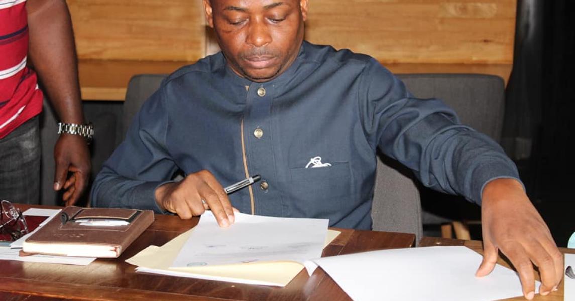 Officials at the signing.