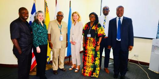 Group photo of US Charges D’Affairs and Officials of the Liberian Civil Aviation Authority